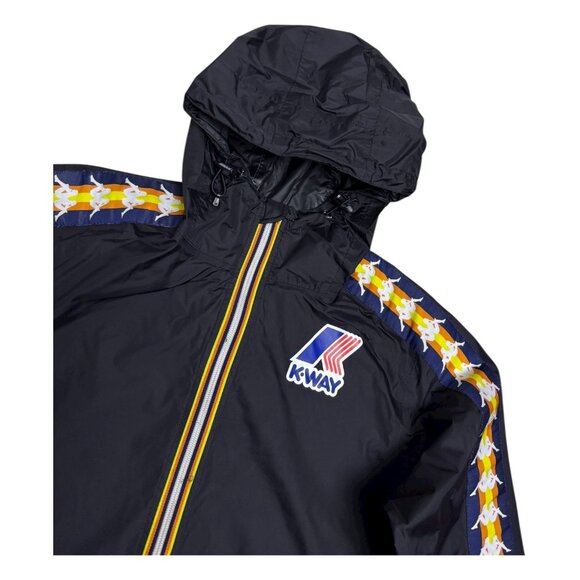 K-WAY x KAPPA Le Vrai Claude Waterproof Designer Windbreaker Jacket Womens Small - Picture 2 of 5